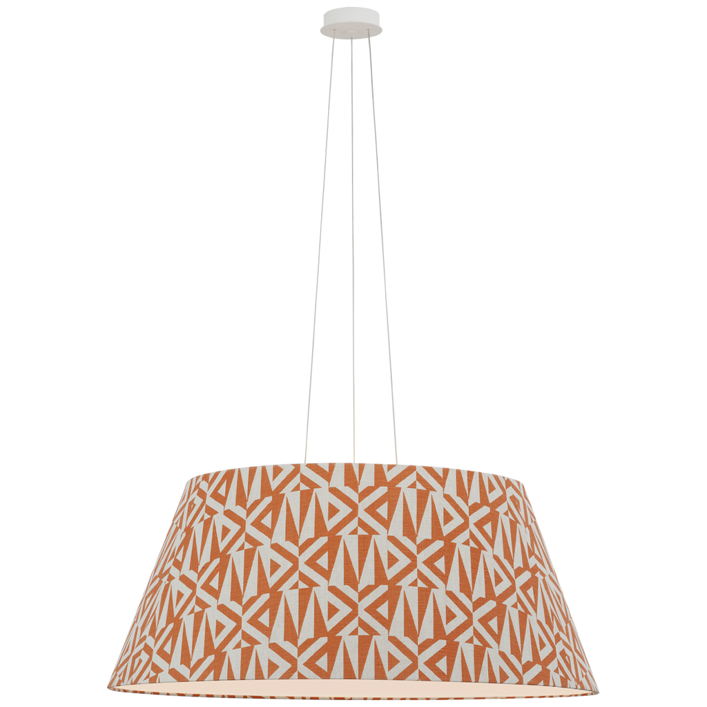 Caufield 39" Hanging Shade | Matte White | Schumacher Brick Amero Shade