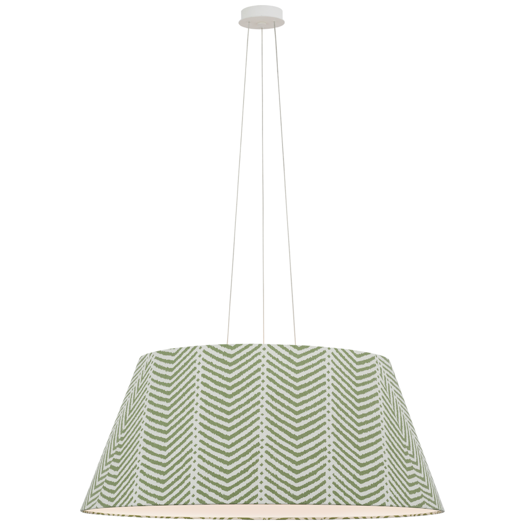 Caufield 39" Hanging Shade | Matte White | Schumacher Verde La Jolla Shade