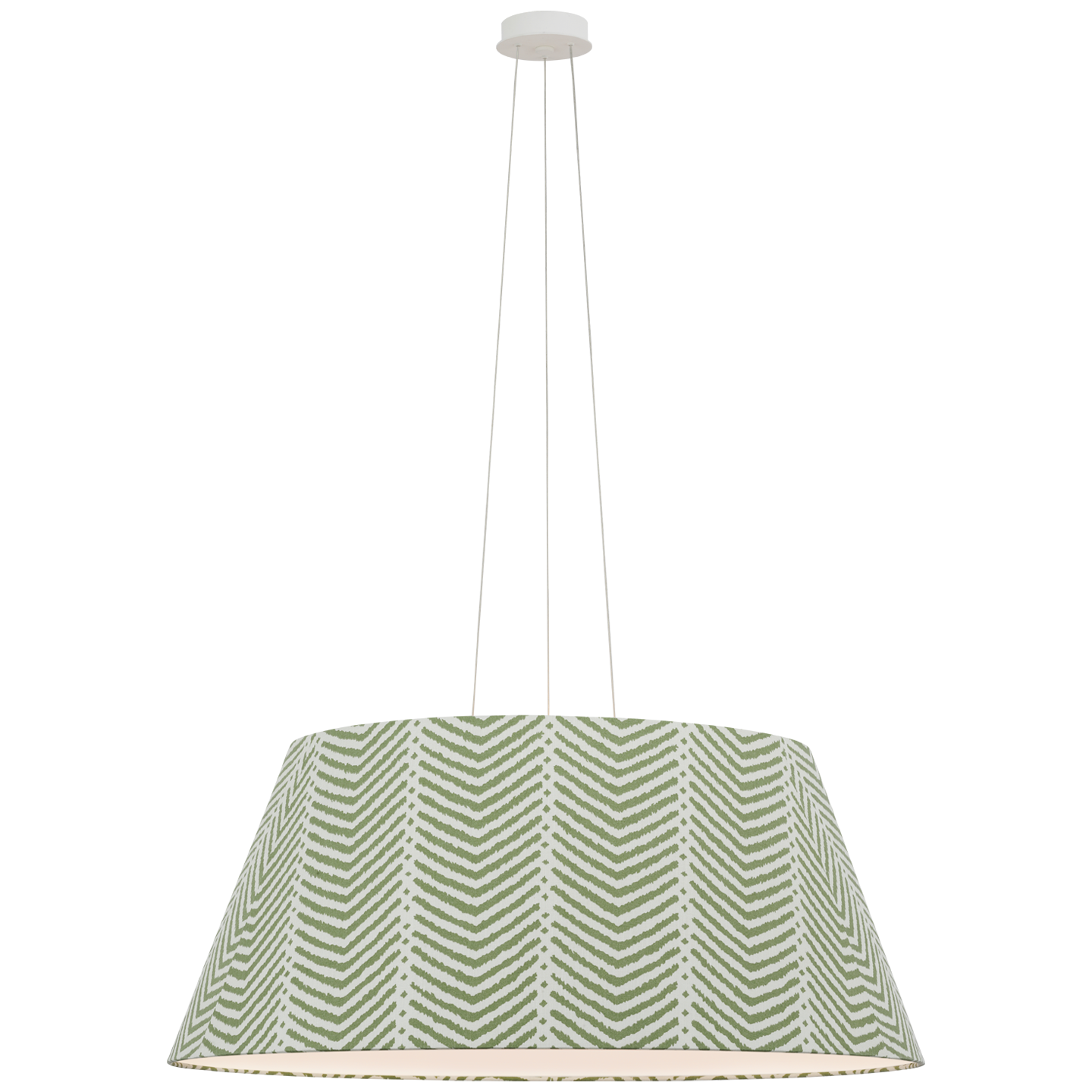 Caufield 39" Hanging Shade | Matte White | Schumacher Verde La Jolla Shade