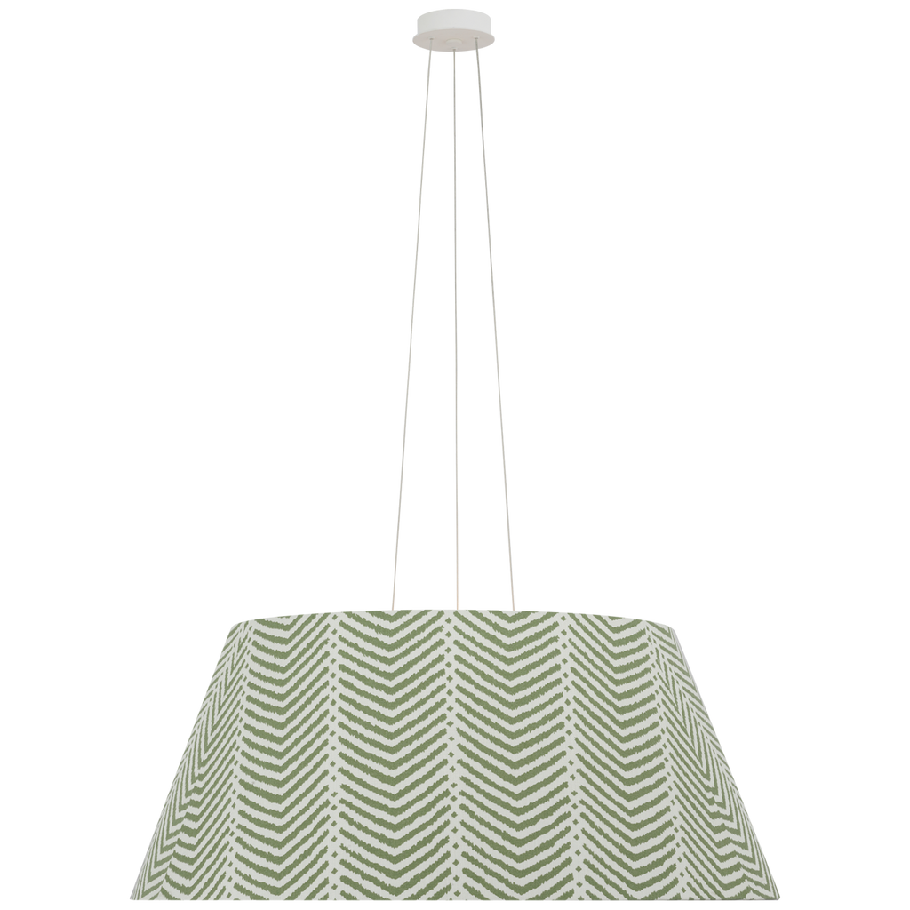 Caufield 39" Hanging Shade | Matte White | Schumacher Verde La Jolla Shade