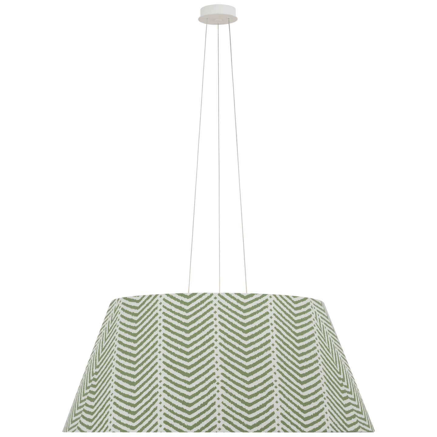 Caufield 39" Hanging Shade | Matte White | Schumacher Verde La Jolla Shade