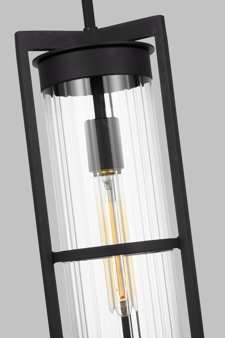 Alcona One Light Outdoor Pendant Lantern Black