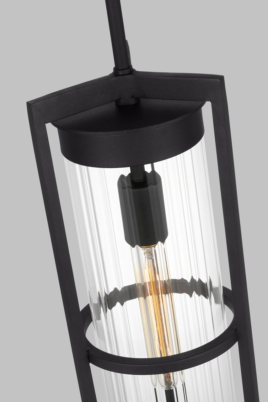 Alcona One Light Outdoor Pendant Lantern Black