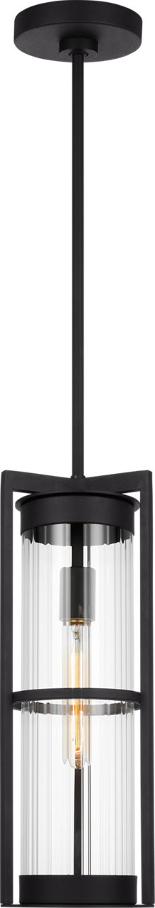 Alcona One Light Outdoor Pendant Lantern Black