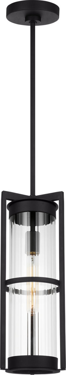 Alcona One Light Outdoor Pendant Lantern Black