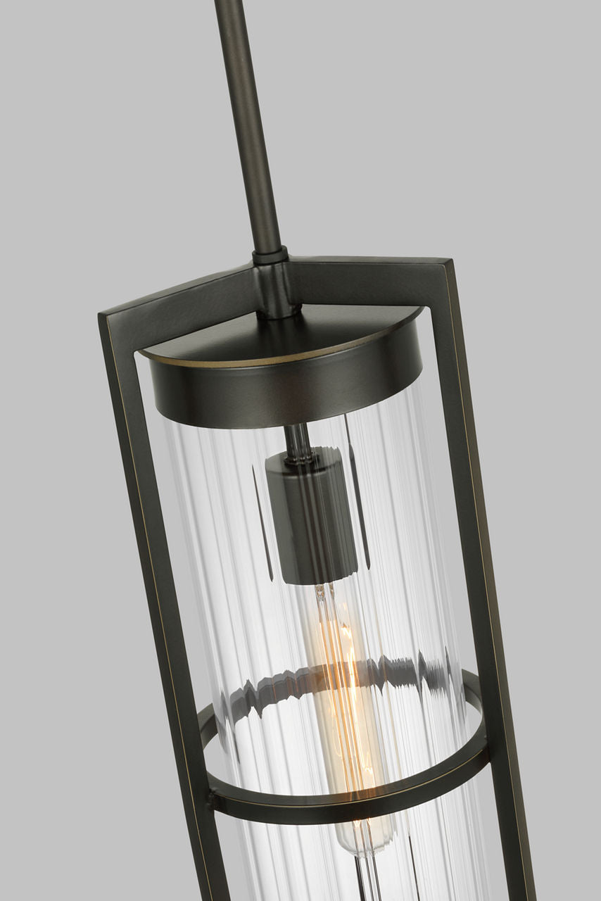 Alcona One Light Outdoor Pendant Lantern Antique Bronze Bulbs Included