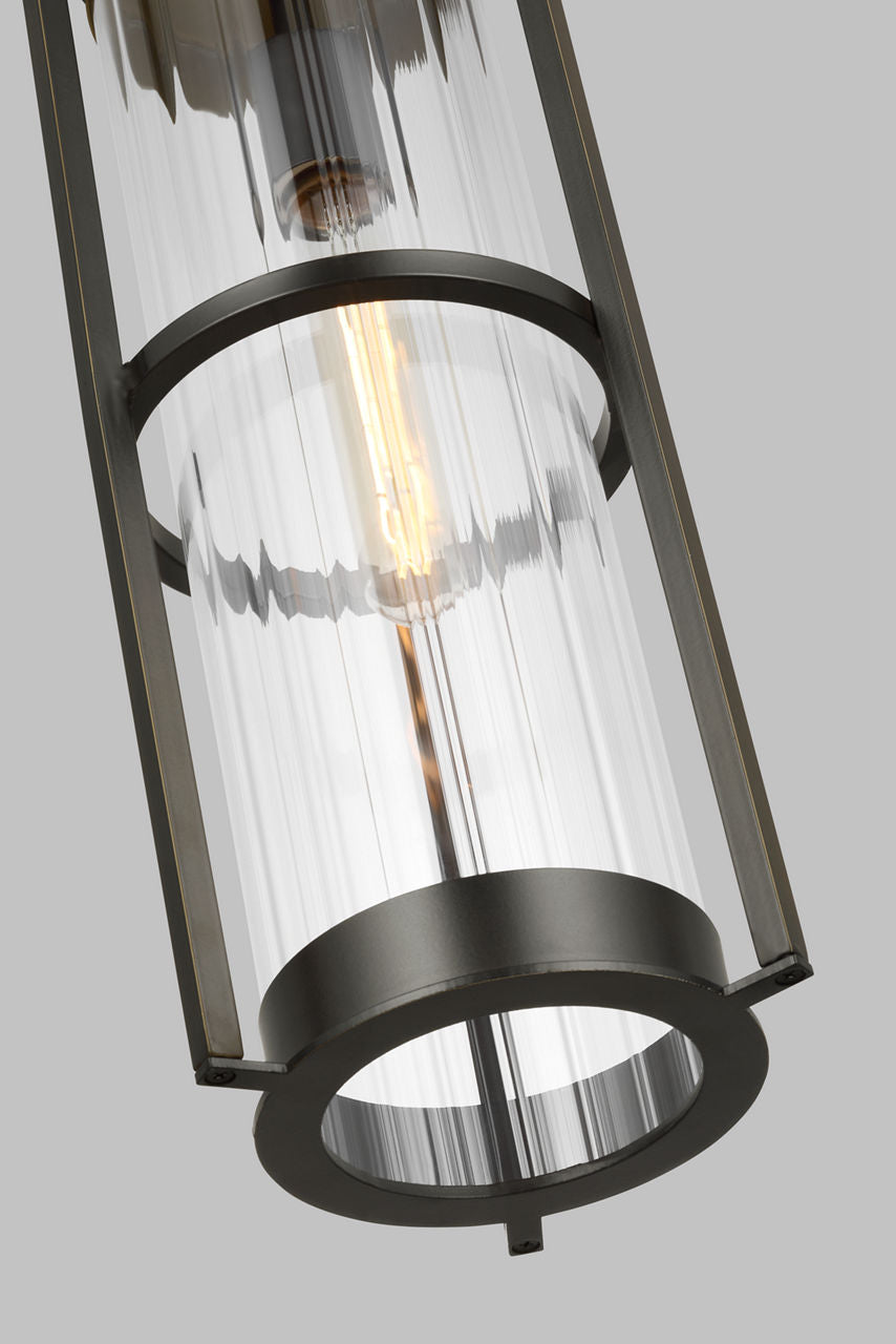 Alcona One Light Outdoor Pendant Lantern Antique Bronze Bulbs Included