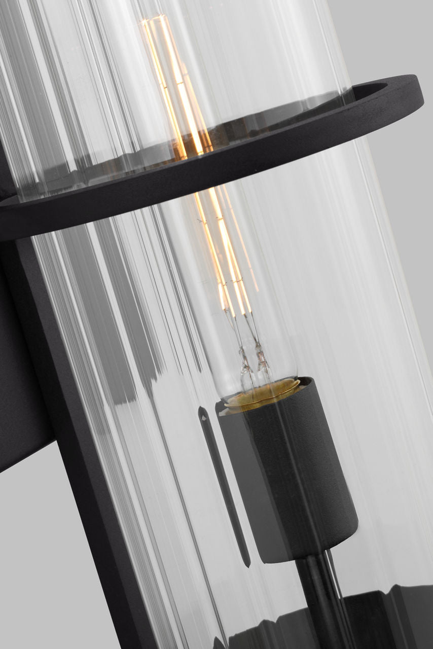 Alcona Large One Light Outdoor Wall Lantern Black Bulbs Included