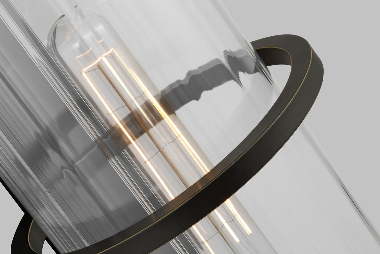 Alcona Large One Light Outdoor Wall Lantern Antique Bronze Bulbs Included