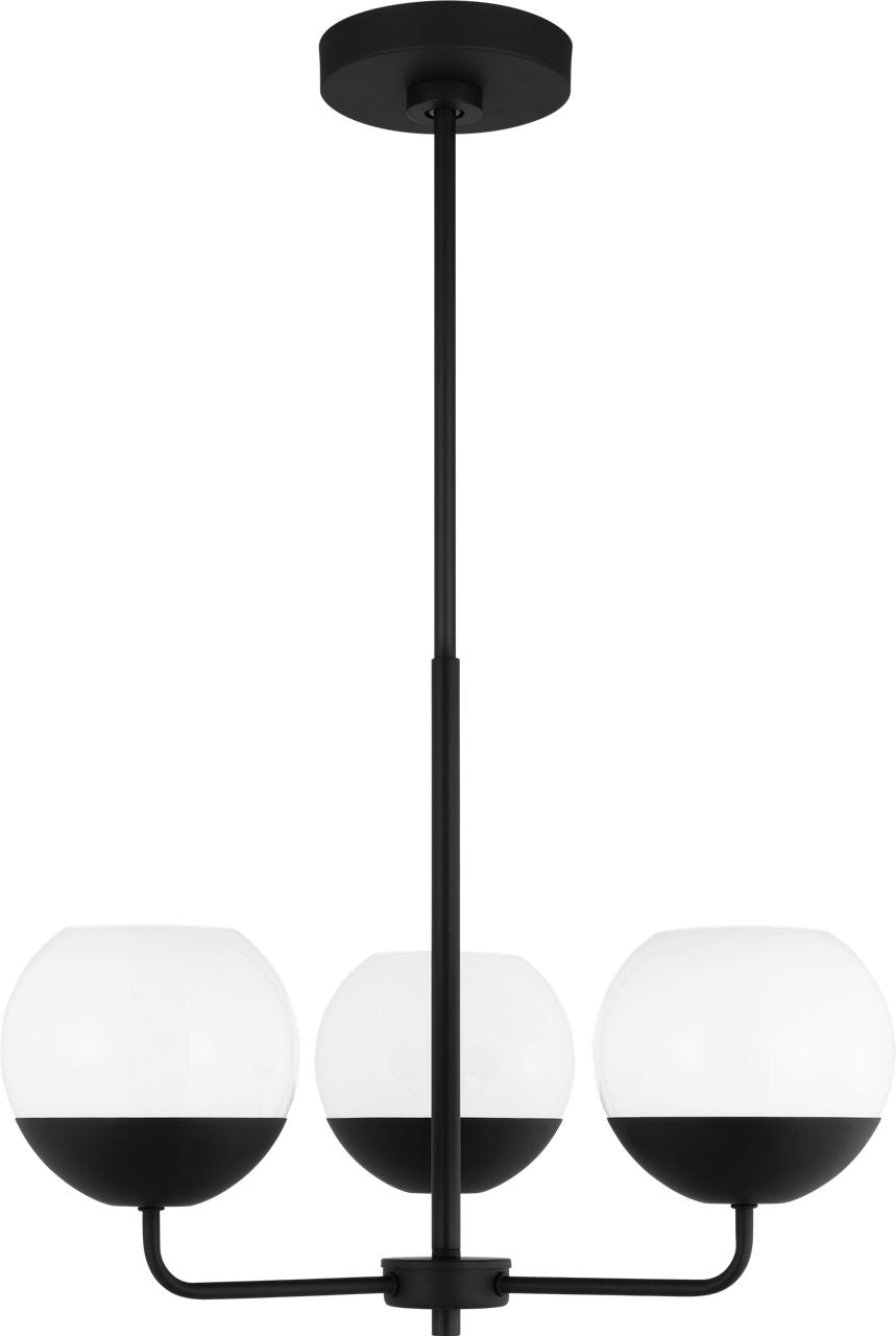 Alvin Three Light Chandelier Midnight Black