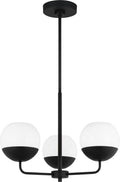 Alvin Three Light Chandelier Midnight Black