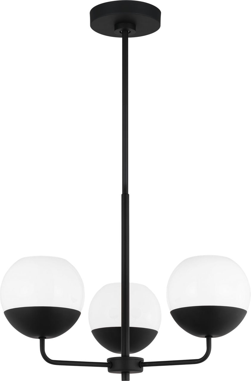 Alvin Three Light Chandelier Midnight Black Bulbs Inc