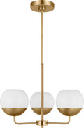 Alvin Three Light Chandelier Satin Brass