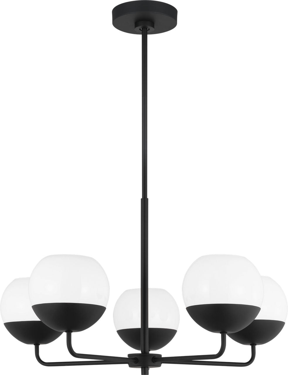 Alvin Five Light Chandelier Midnight Black