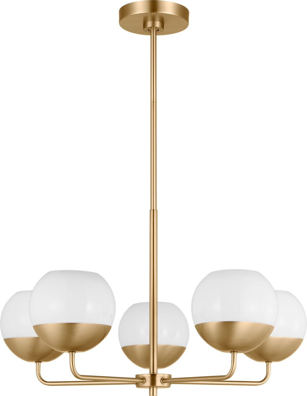 Alvin Five Light Chandelier Satin Brass Bulbs Inc