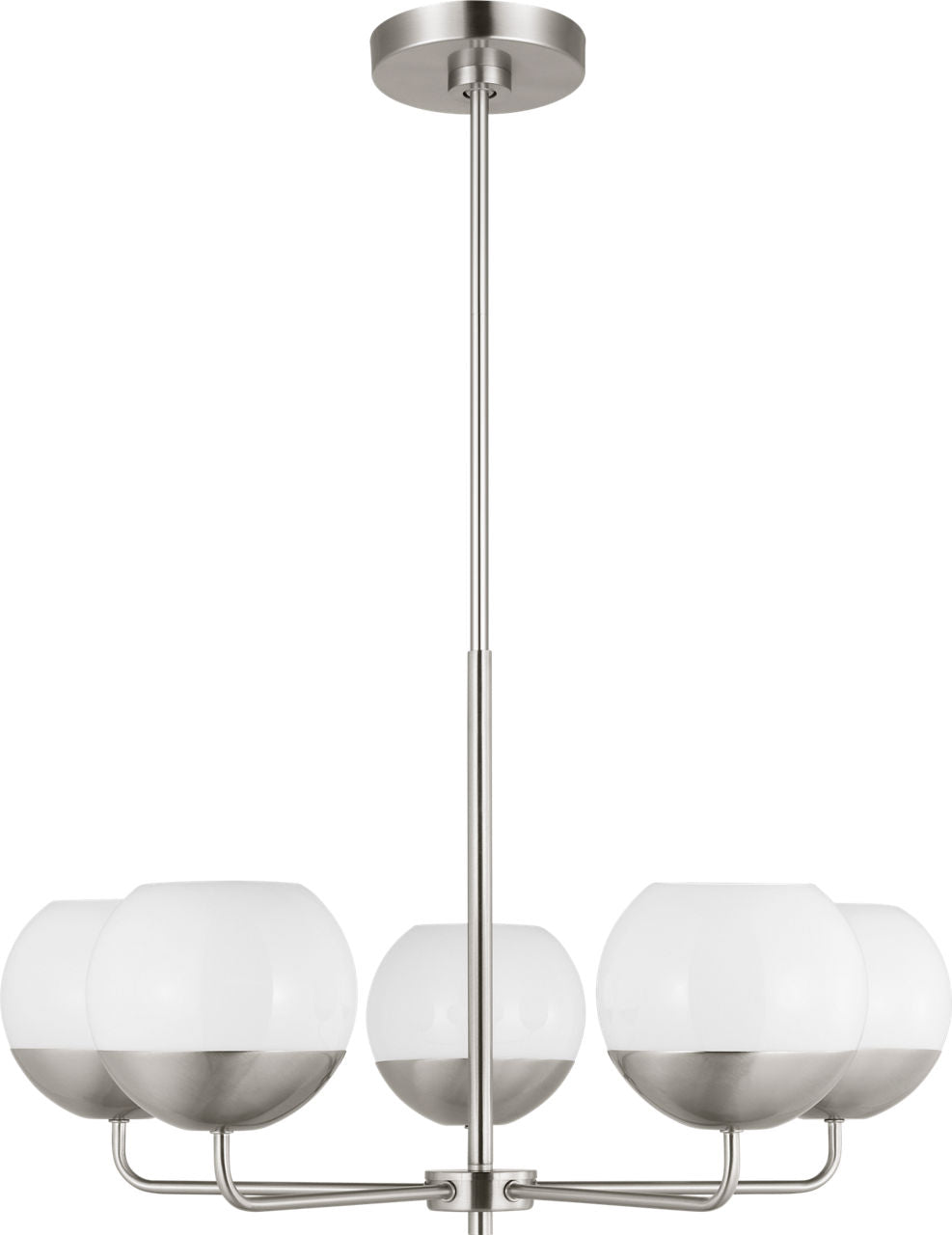 Alvin Five Light Chandelier Brushed Nickel Bulbs Inc