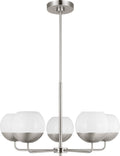 Alvin Five Light Chandelier Brushed Nickel Bulbs Inc