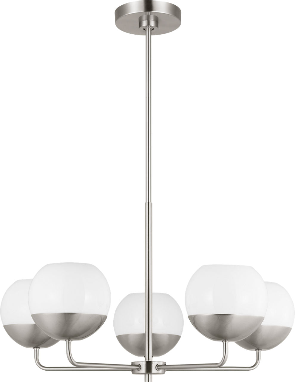 Alvin Five Light Chandelier Brushed Nickel Bulbs Inc