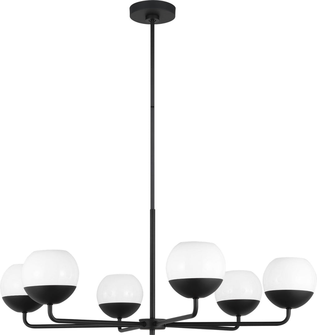 Alvin Six Light Chandelier Midnight Black Bulbs Inc