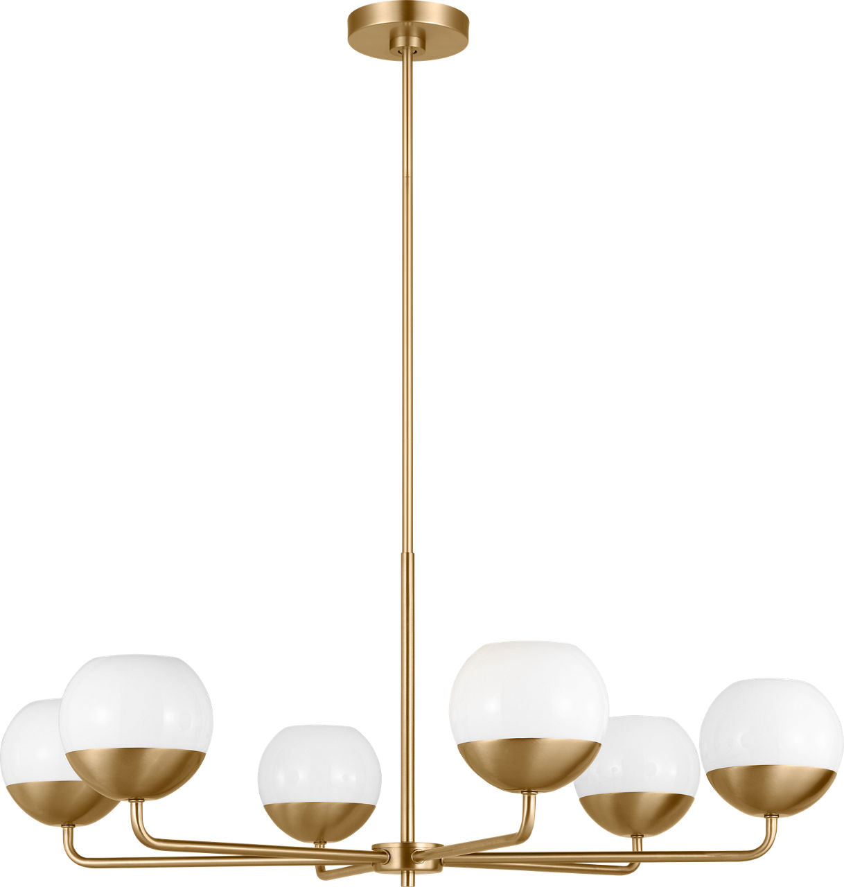 Alvin Six Light Chandelier Satin Brass