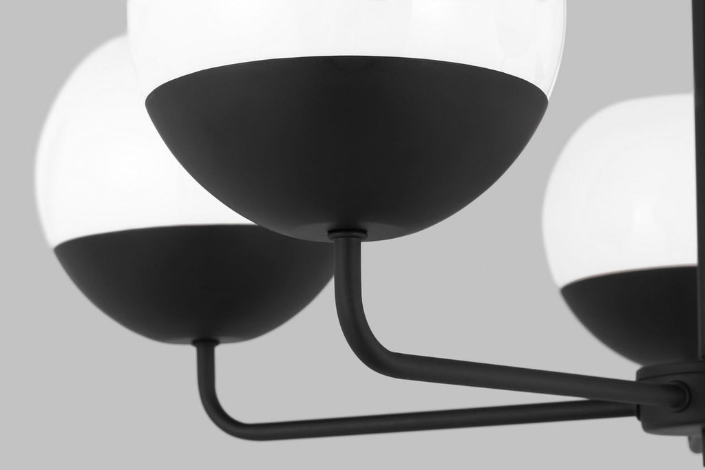 Alvin Five Light Chandelier Midnight Black