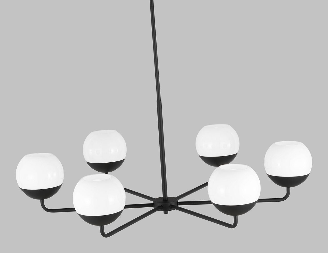 Alvin Six Light Chandelier Midnight Black