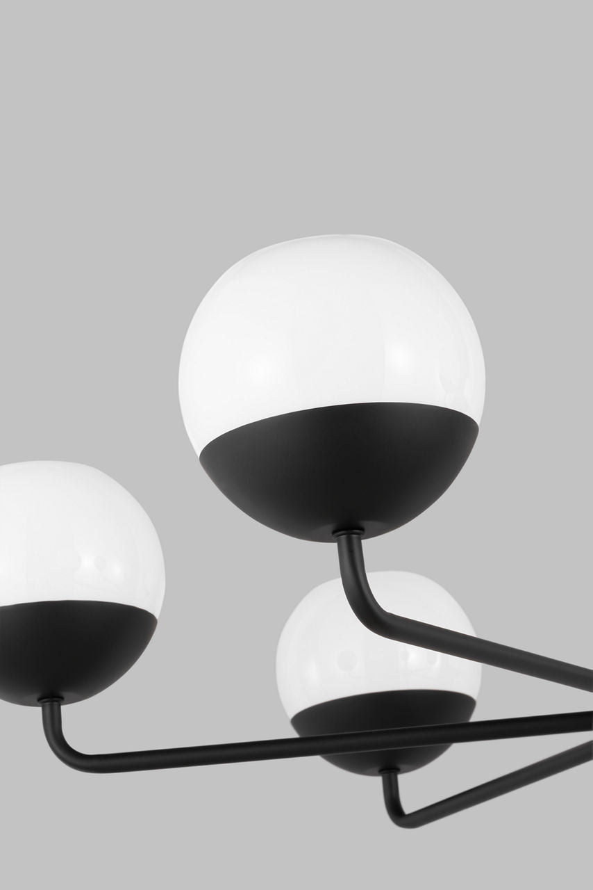Alvin Six Light Chandelier Midnight Black Bulbs Inc