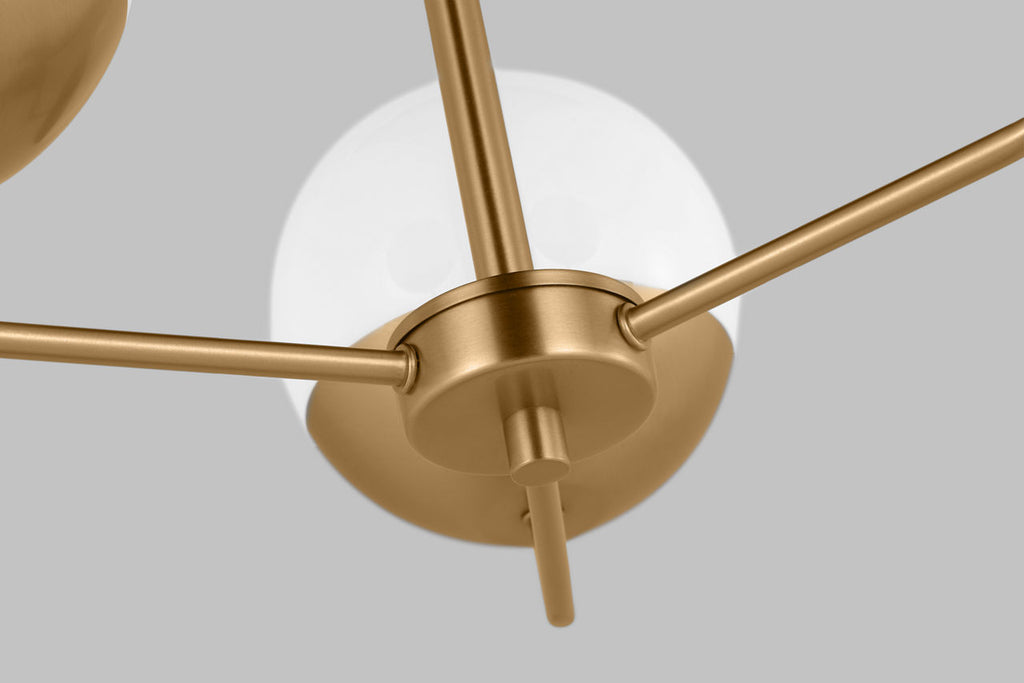 Alvin Three Light Chandelier Satin Brass Bulbs Inc