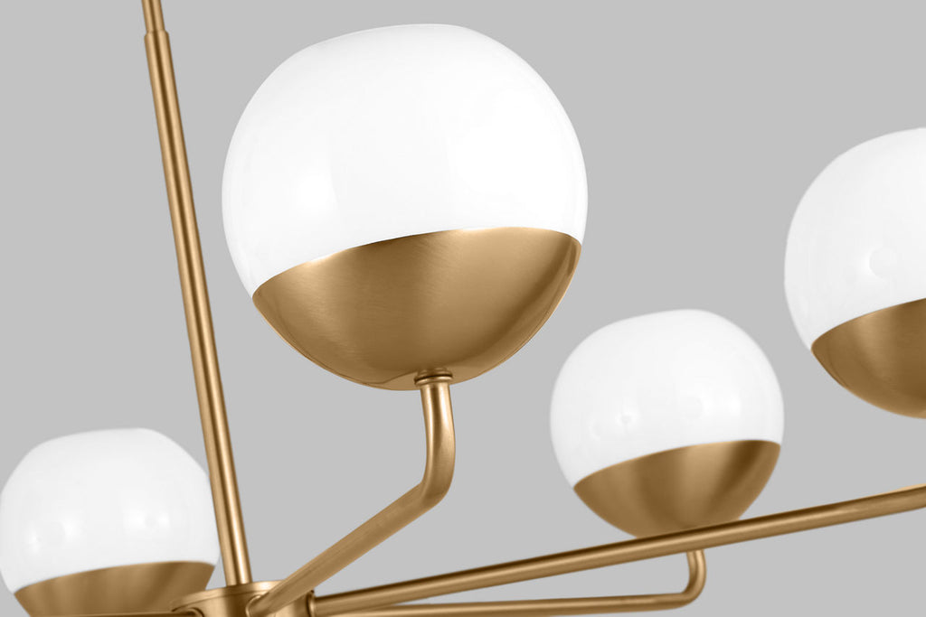 Alvin Six Light Chandelier Satin Brass