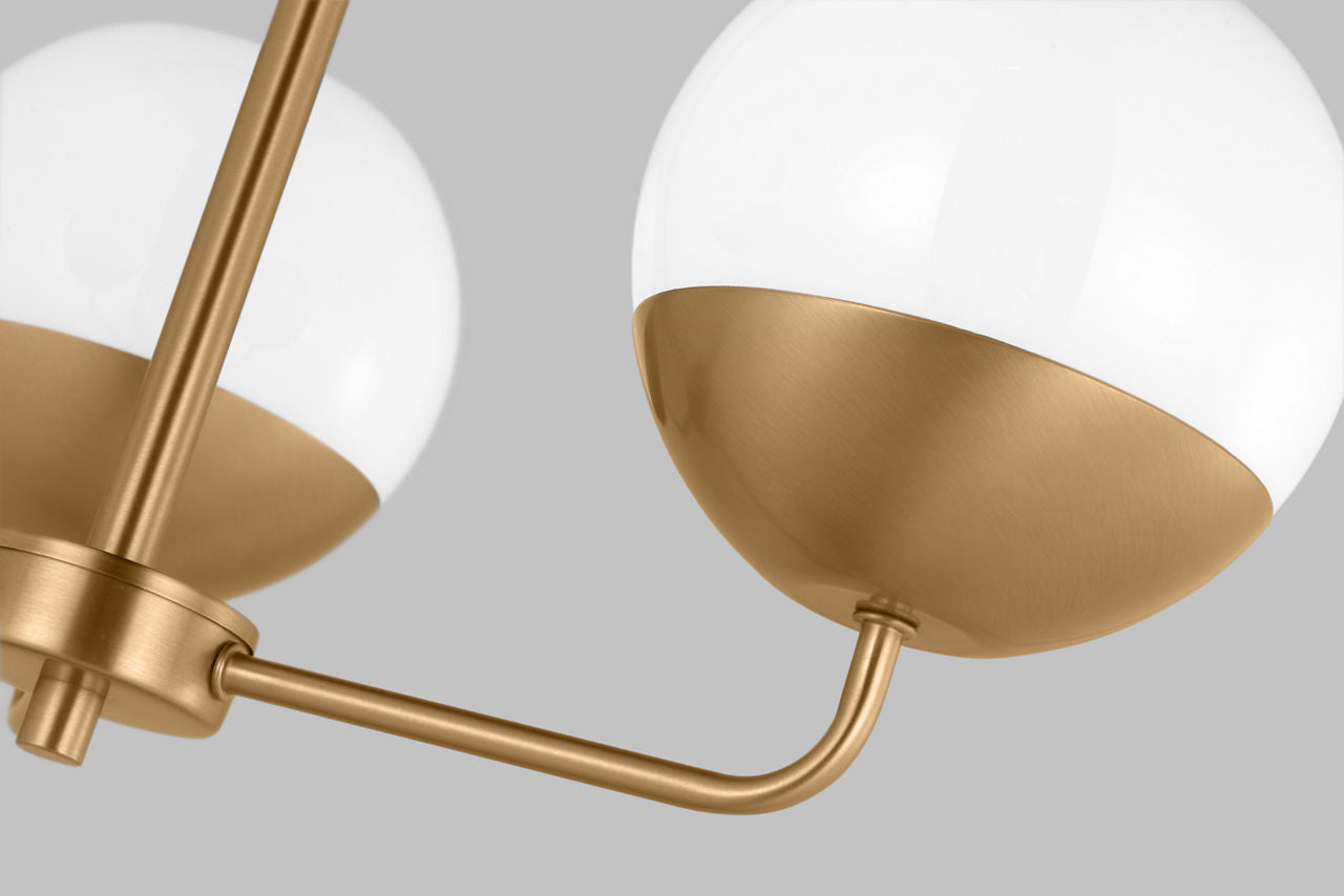 Alvin Three Light Chandelier Satin Brass Bulbs Inc