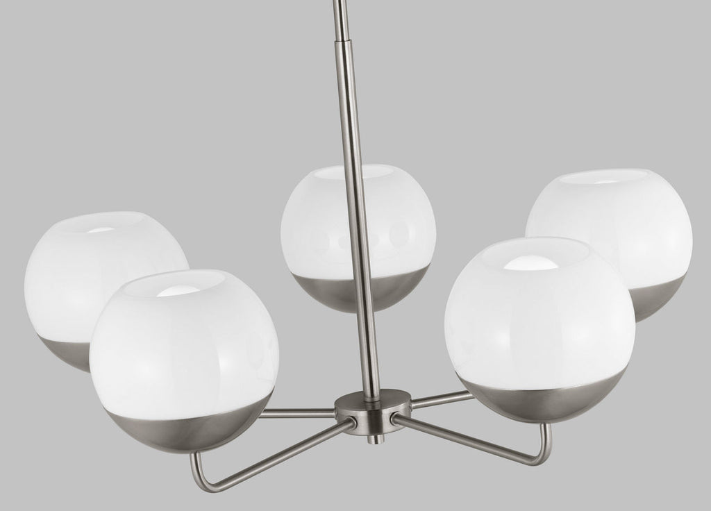 Alvin Five Light Chandelier Brushed Nickel