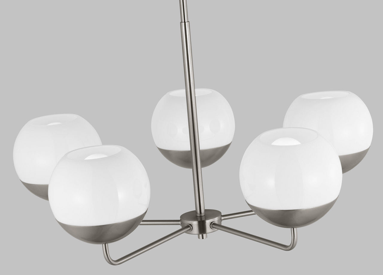 Alvin Five Light Chandelier Brushed Nickel