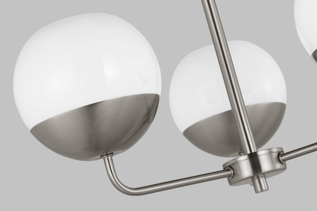 Alvin Three Light Chandelier Brushed Nickel