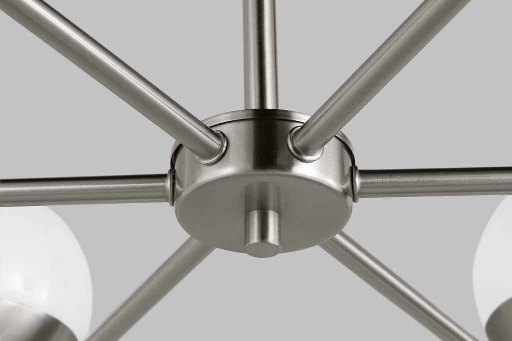 Alvin Six Light Chandelier Brushed Nickel