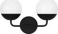 Alvin Two Light Wall / Bath Midnight Black Bulbs Included