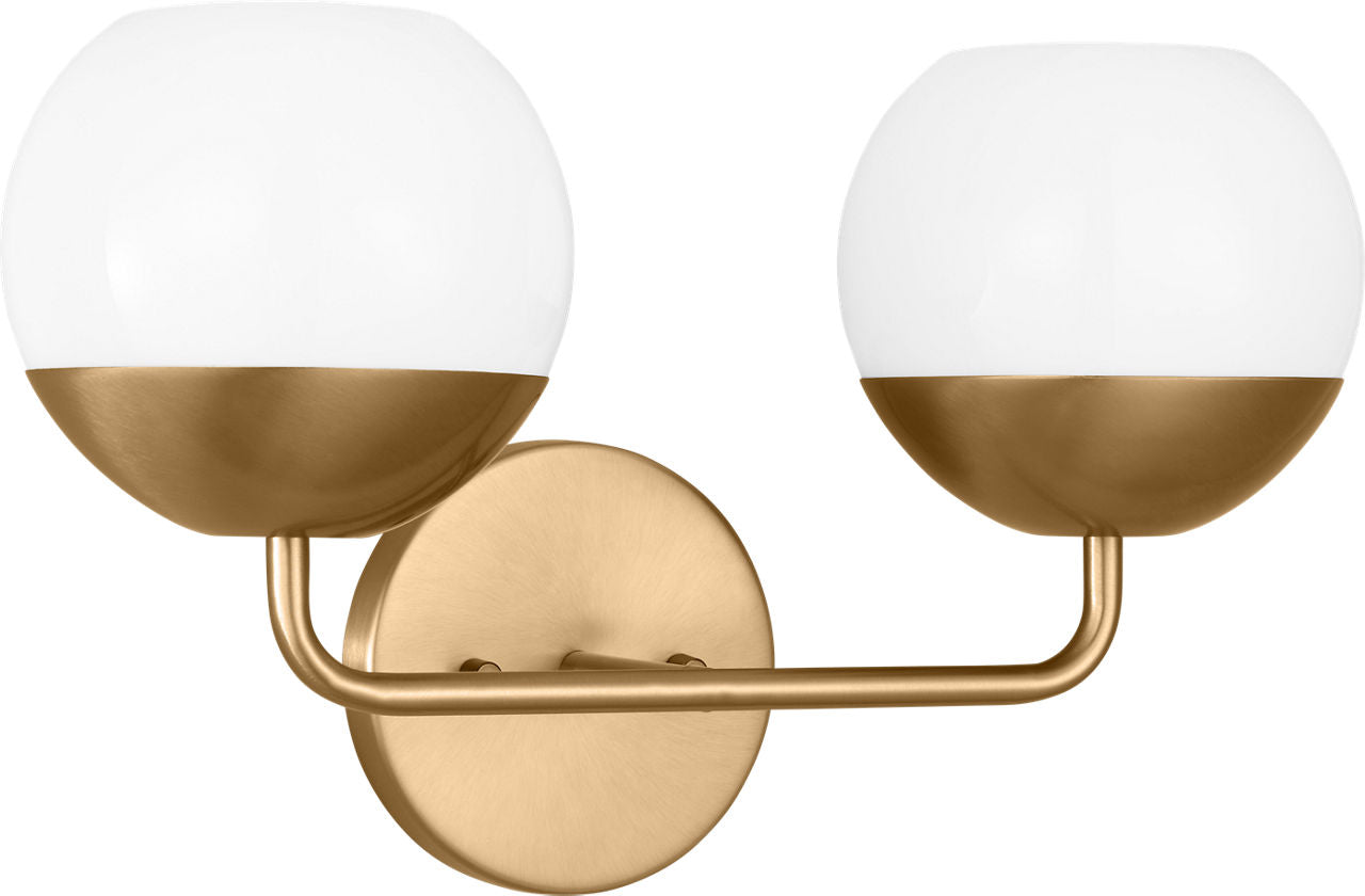 Alvin Two Light Wall / Bath Satin Brass Bulbs Inc