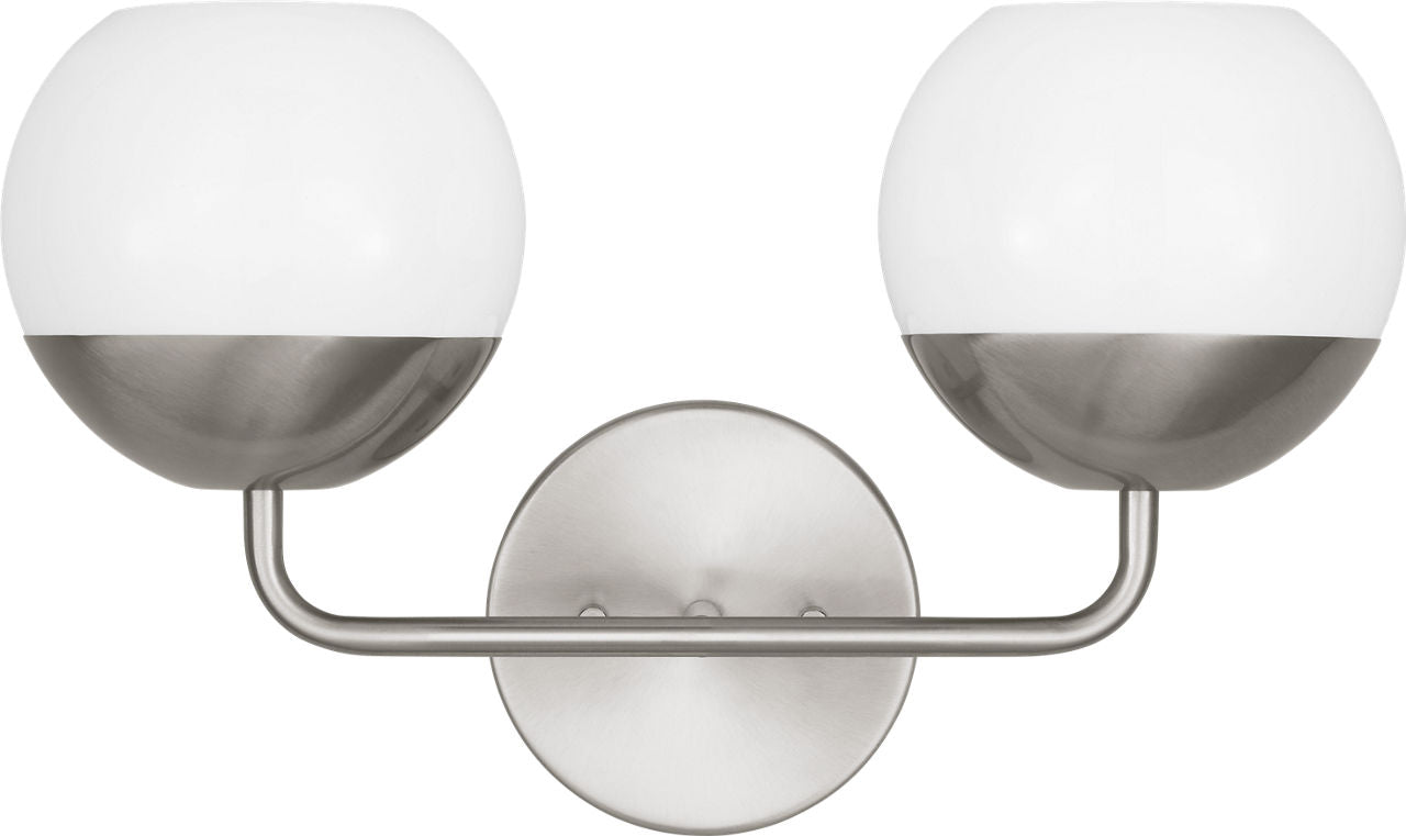 Alvin Two Light Wall / Bath Brushed Nickel Bulbs Inc