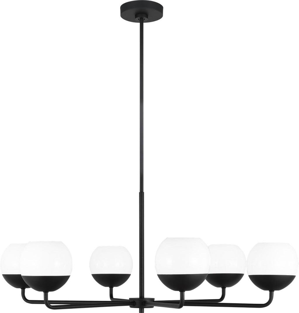 Alvin Six Light Chandelier Midnight Black Bulbs Inc
