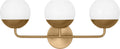 Alvin Three Light Wall / Bath Satin Brass Bulbs Included