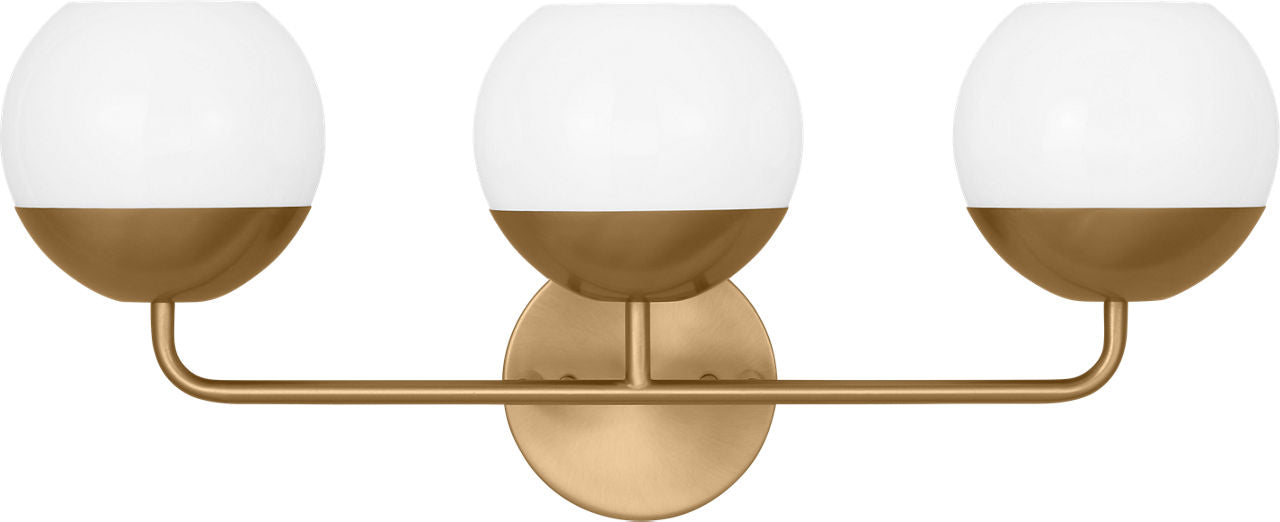 Alvin Three Light Wall / Bath Satin Brass Bulbs Included