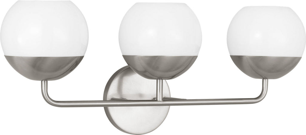 Alvin Three Light Wall / Bath Brushed Nickel Bulbs Inc