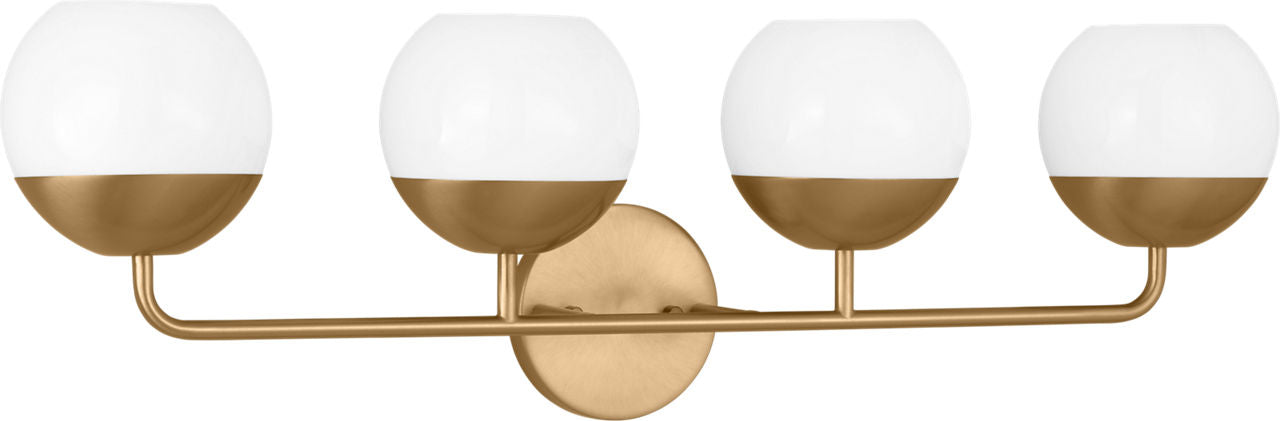 Alvin Four Light Wall / Bath Satin Brass
