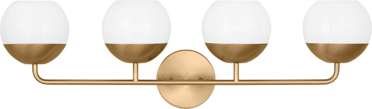 Alvin Four Light Wall / Bath Satin Brass