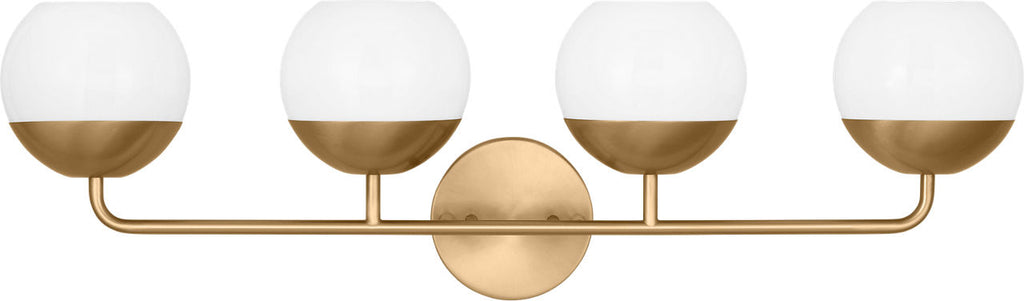 Alvin Four Light Wall / Bath Satin Brass Bulbs Inc