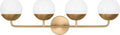 Alvin Four Light Wall / Bath Satin Brass Bulbs Inc