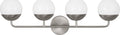 Alvin Four Light Wall / Bath Brushed Nickel Bulbs Inc