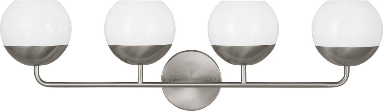 Alvin Four Light Wall / Bath Brushed Nickel Bulbs Inc