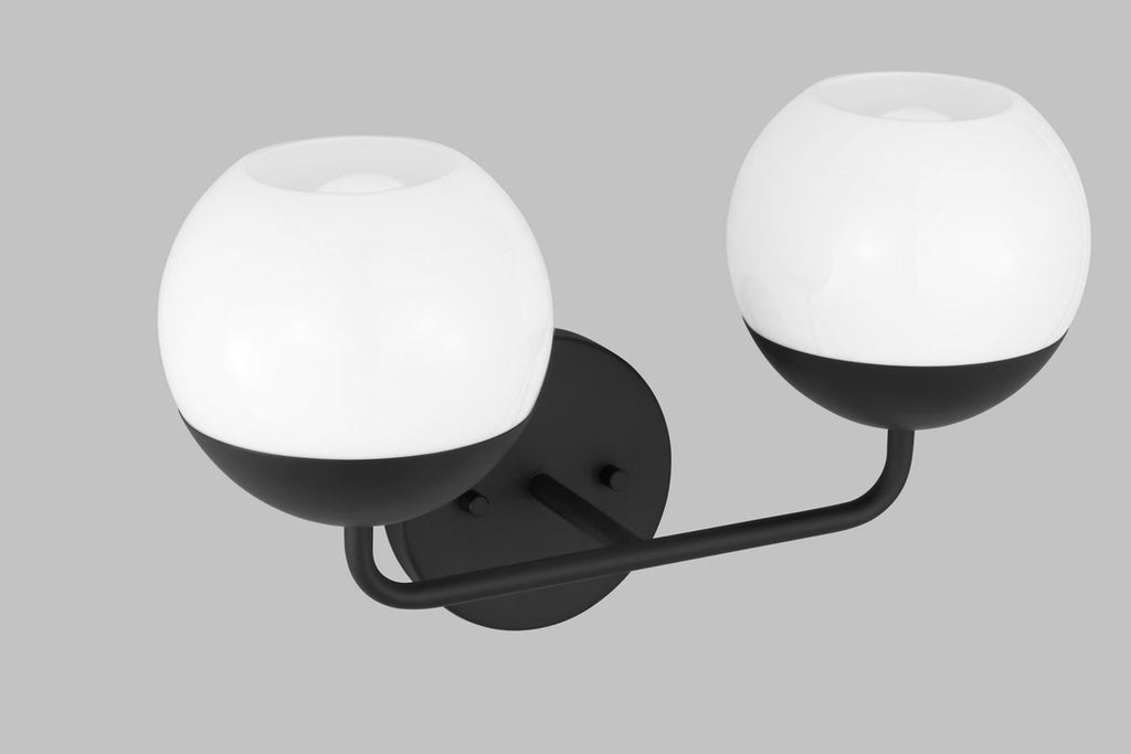Alvin Two Light Wall / Bath Midnight Black Bulbs Included