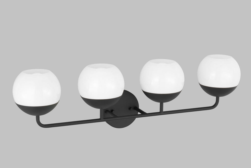 Alvin Four Light Wall / Bath Midnight Black