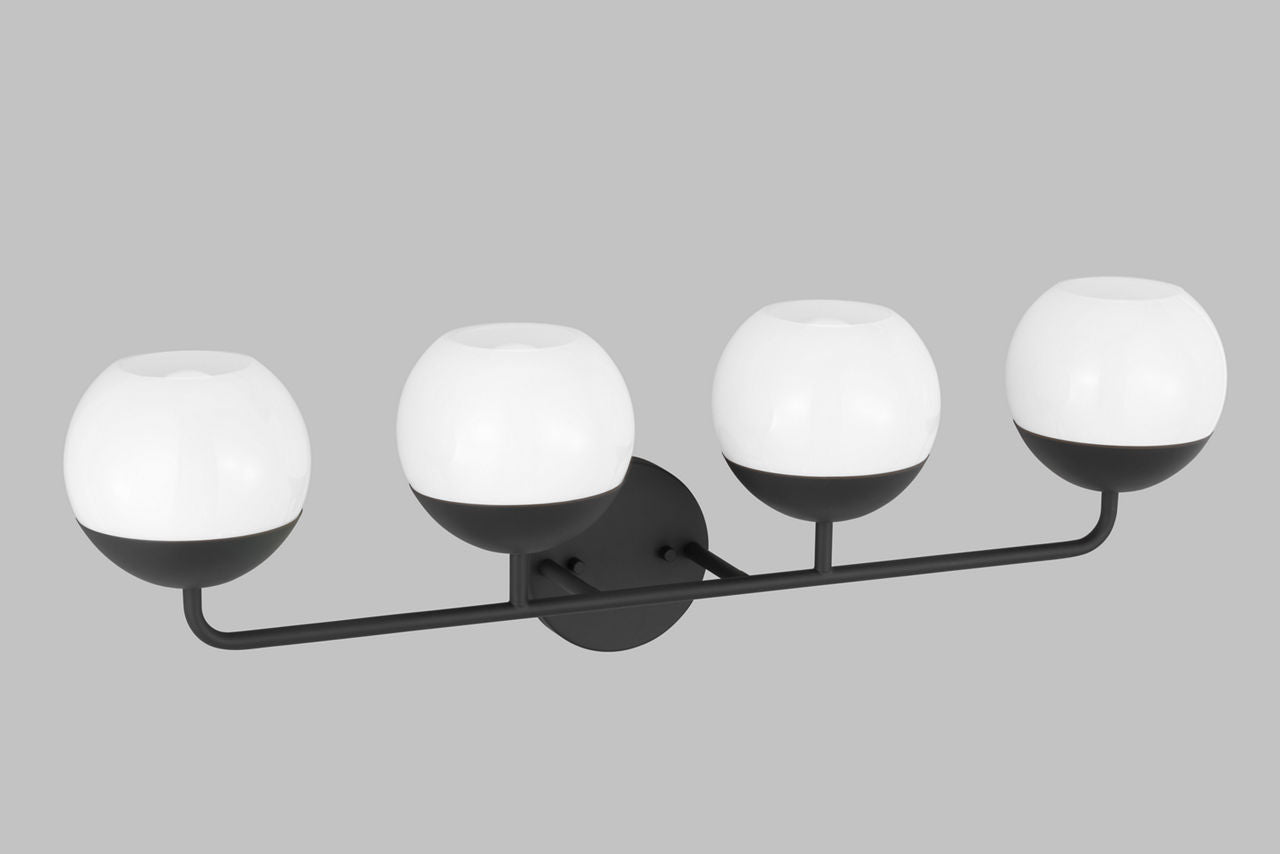 Alvin Four Light Wall / Bath Midnight Black